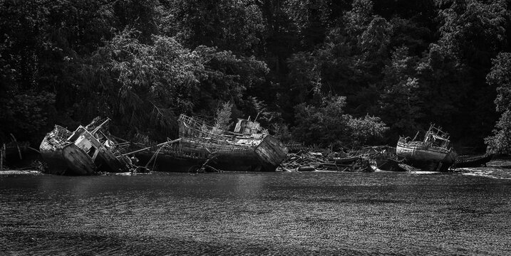 Cimetiere a bateau in the marina of Douarnenez