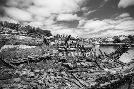 Cimetiere a bateau in the marina of Douarnenez