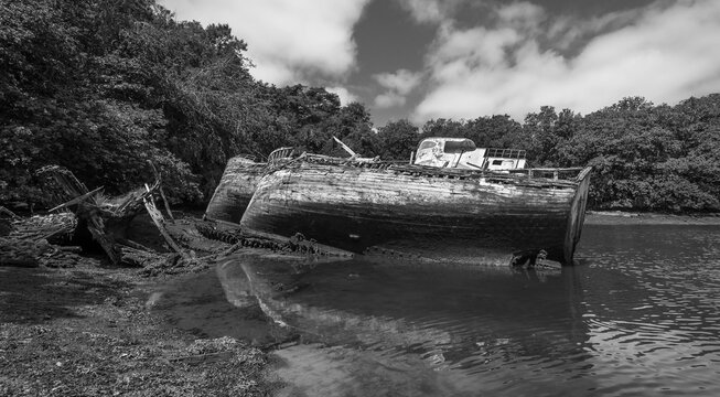 Cimetiere a bateau in the marina of Douarnenez