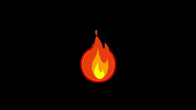 Fire Flame Animation Sprite Sheet Vector, 2D Cartoon Fire Frame Sequence