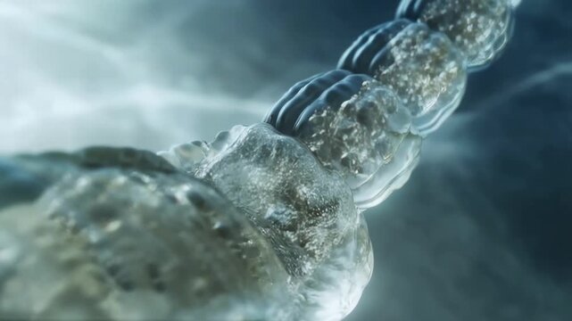 Microscopic single celled organism moving through transparent liquid medium underwater close