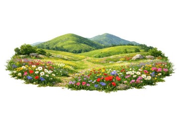 Obraz premium Vibrant meadow with colorful flowers.