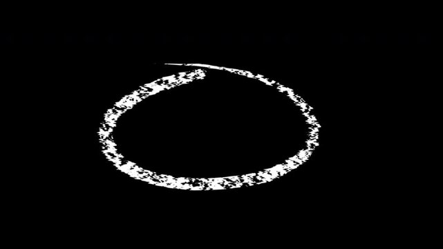 Hand-drawn circle highlights animation 4k video, annotation circle effect with transparent alpha background