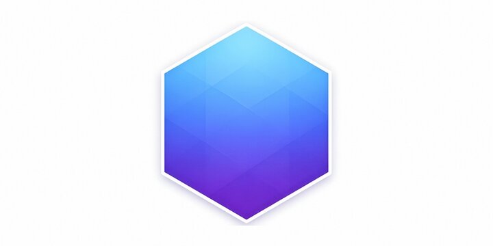 Blue Purple Gradient Hexagon Abstract 3D Cube Icon Background