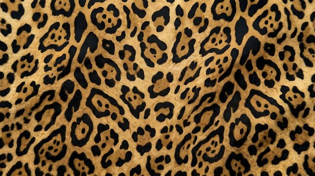 close up detailed leopard skin pattern with brown golden black spots texture background