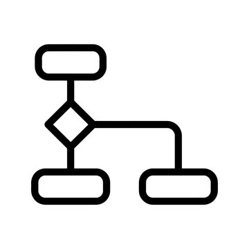 Logic flow chart diagram icon representing process and decision path.