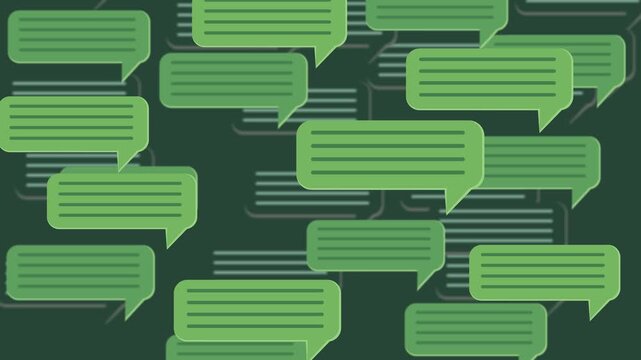 Chat Speech Bubble Seamless Motion Loop Background  Green Texting Message Pattern