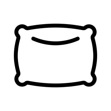 Soft rectangular bed pillow outline icon for bedroom comfort concept.