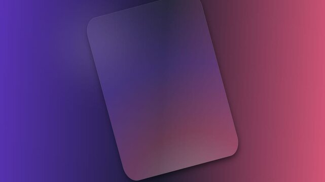 A translucent rectangular shape with rounded corners floats over a gradient background transitioning from blue to purple to pink.