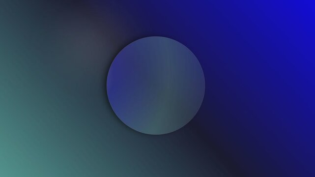 Solid circle centered on a smooth gradient background with blue, teal, and dark shades. Lighting is soft and colors transition gradually around the circle.