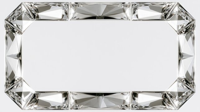 Ornate, faceted crystal frame casting light and shadow with geometric precision