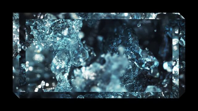 Impossible Geometry Water Motion Frame with Transparent Center 4K