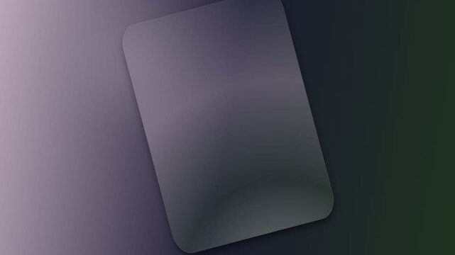 Opaque rectangle with rounded corners centered on a blurred, gradient background in dark tones. Soft lighting creates a subtle reflection on the surface.
