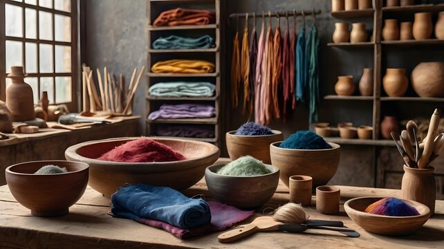 Artisan Textile Studio with Natural Dyes, Yarn and Fabrics