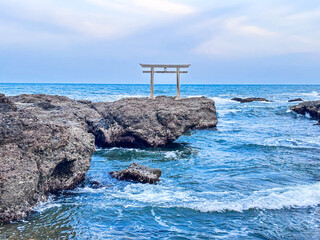 Kamiiso-no-Torii at Oarai beach in Japan  © jayanta