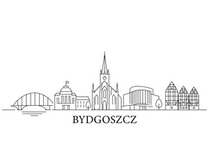 Fototapeta premium Minimalist outline of Bydgoszcz skyline