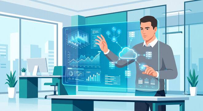 Digital financial growth chart and data analytics interface for stock market investment concept