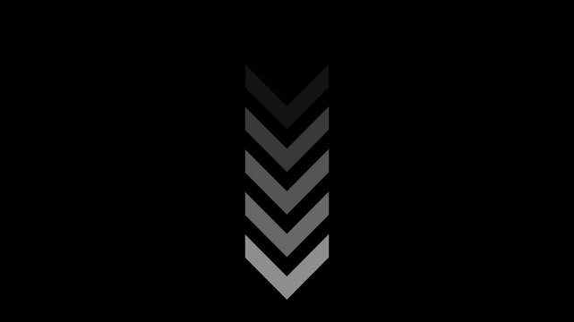 Abstract down arrow icon animation. directional swipe arrow, animated arrow pointing to downwards . directional arrow or down Arrow signal animation. down arrows moving