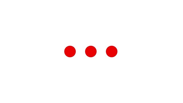 3 loading dots sign. Animated Loading dot animation, Loading is indicated by a dot. Typing loading dots on transparent background. 4k
