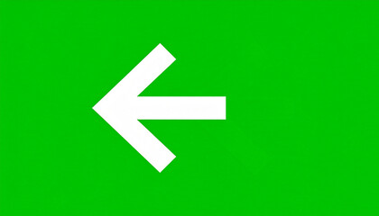 Naklejka premium White arrow pointing left on a green background, direction, navigation, and symbol for guidance and movement