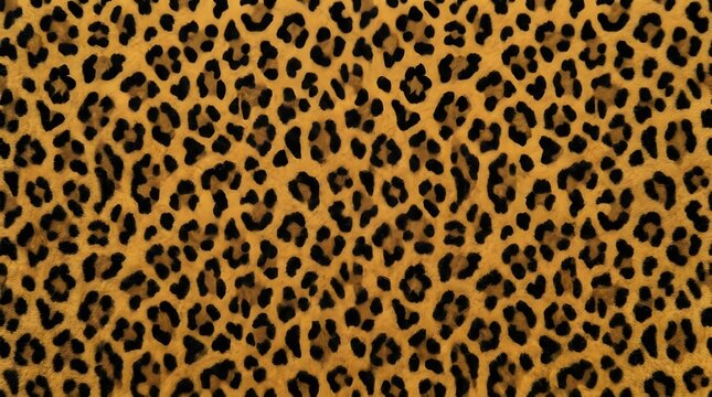 close up leopard print pattern animal fur texture with golden yellow and black spots wild nature background