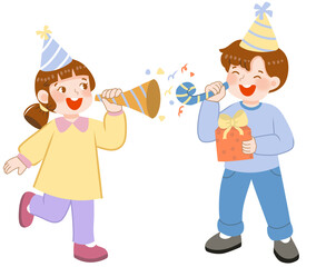 Kids celebrate new year party