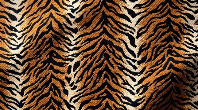 close up of orange brown and black tiger fur texture with natural stripes pattern