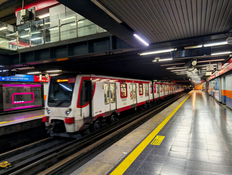 station metro train Santiago Chile