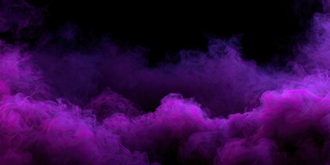 Fototapeta premium Wispy purple clouds drift and swirl against a dark, void-like background
