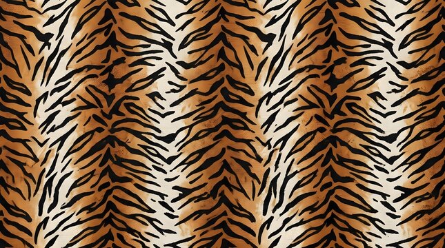 tiger fur pattern seamless orange black white stripes animal skin texture background