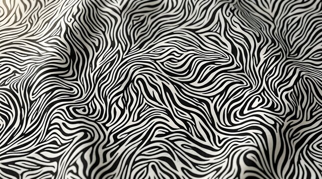 black and white zebra stripes pattern abstract wavy lines fabric texture