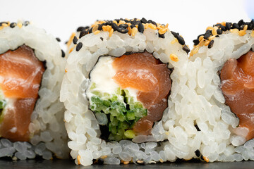 Close Up Salmon Uramaki with Sesame © nayefhammouri