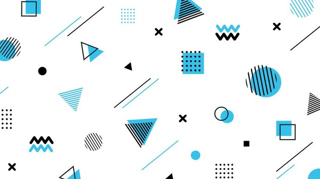 Cute retro pop Memphis style geometric background pattern