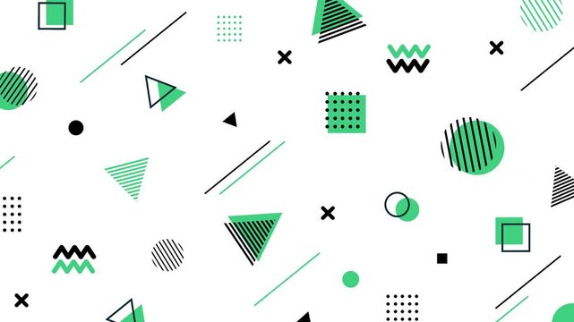 Cute retro pop Memphis style geometric background pattern