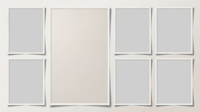 Blank frames arranged for creating a photo collage concept  