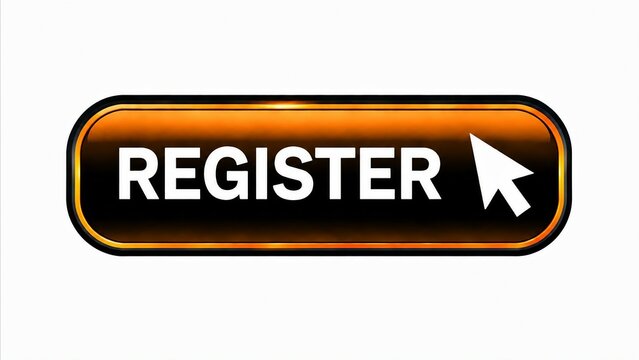 Modern register button with arrow pointer on black gradient background
