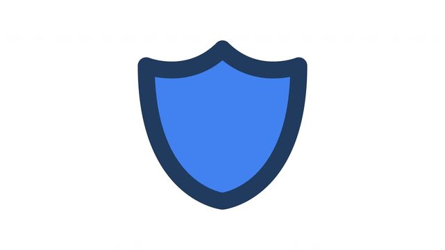 Security Shield Protection Emblem Icon Animation with Light Scan Effect on Transparent Alpha Channel Background