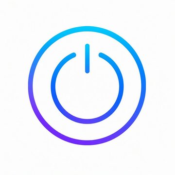 Modern circular power button icon with on symbol