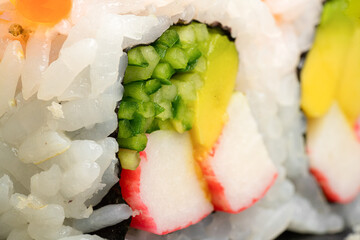 Macro California Roll with Crab Avocado and Caviar © nayefhammouri