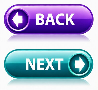 Modern back and next navigation buttons with arrows