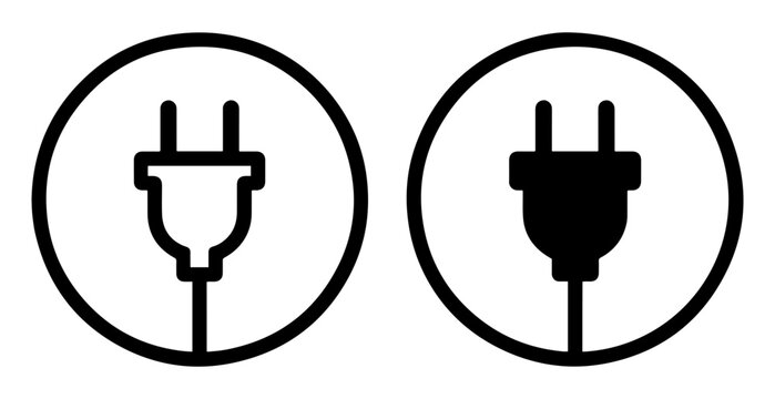 electric plug power cable outline icon