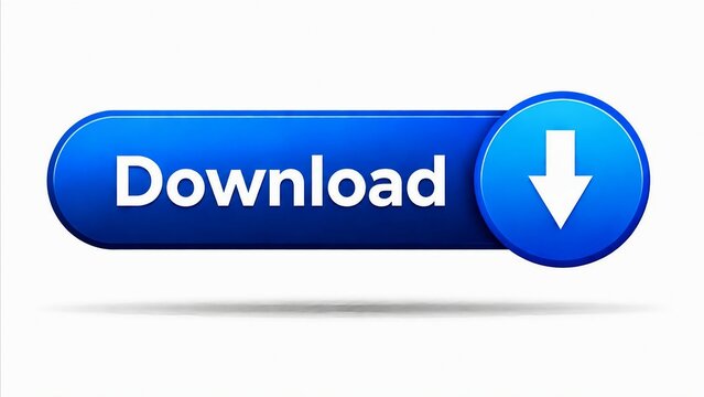 Modern download button with arrow icon in blue gradient
