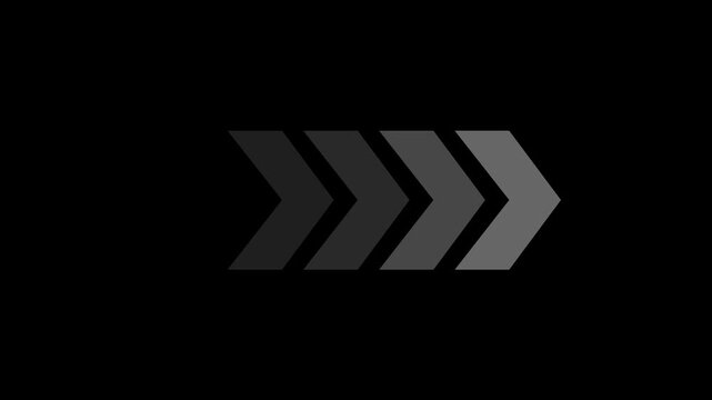 Single white arrow pointing right motion graphic animation on black background direction pointer navigation abstract modern direction pointer navigation abstract modern
