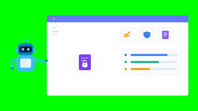 Automated Chatbot Interface Display with Colorful Background.