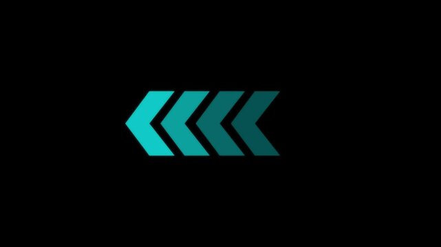 Blue cyan chevron arrows pointing left motion graphic animation arrow background pointer direction abstract arrow background pointer direction abstract