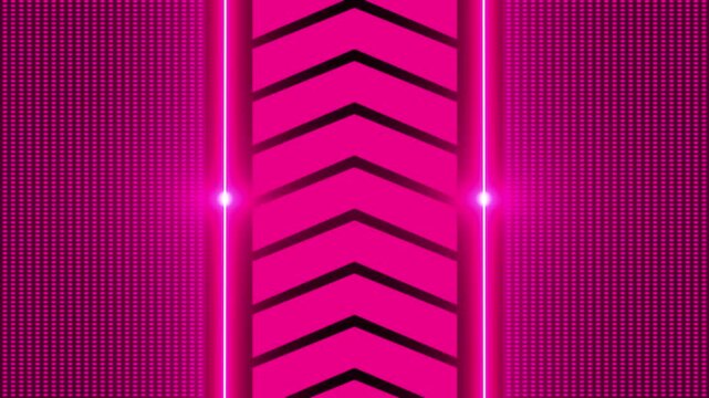 Neon magenta chevron arrows pattern moving upward on dotted background arrow pink dot glowing motion arrow pink dot glowing motion