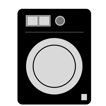 Front loading washing machine vector icon home appliance