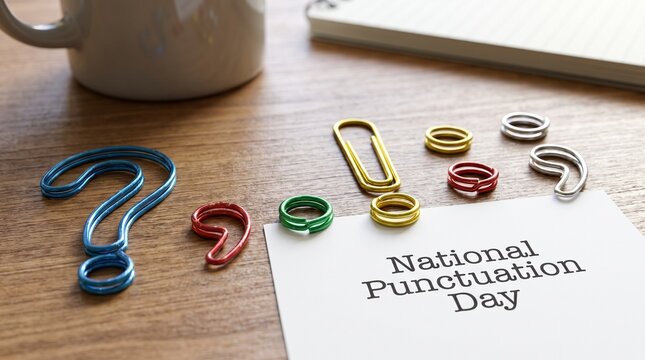 National Punctuation Day Office Stationery Punctuation Symbol Composition