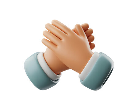 Two people clapping hands together