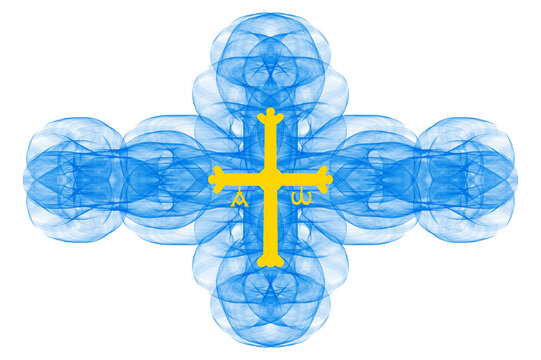 Ondas en espiral de la bandera asturiana, sobre un fondo transparente, ideales para dise&ntilde;o web, logotipos, aplicaciones o interfaces de usuario.